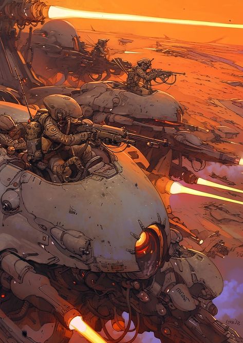 Sci Fi Painting, Retro Sci Fi Aesthetic, Mech Concept Art, Sci Fi Mech, Mecha Tanks, Si Fi, Sci Fi Rpg, Space Engineers, Cyborgs Art