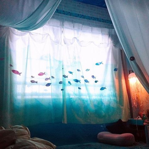 The Window, Curtains, Fish, Bedroom, Bed