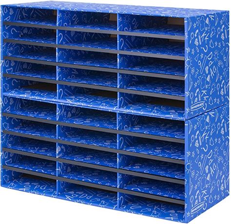 Amazon.com : Bankers Box Classroom 30 Compartment Mail Sorter, Single (3384401) : Office Products Mail Sorters, Literature Organizer, Mail Sorter, Binding Supplies, Craft Room Design, Corrugated Paper, Cube Organizer, Craft Room Storage, File Organization