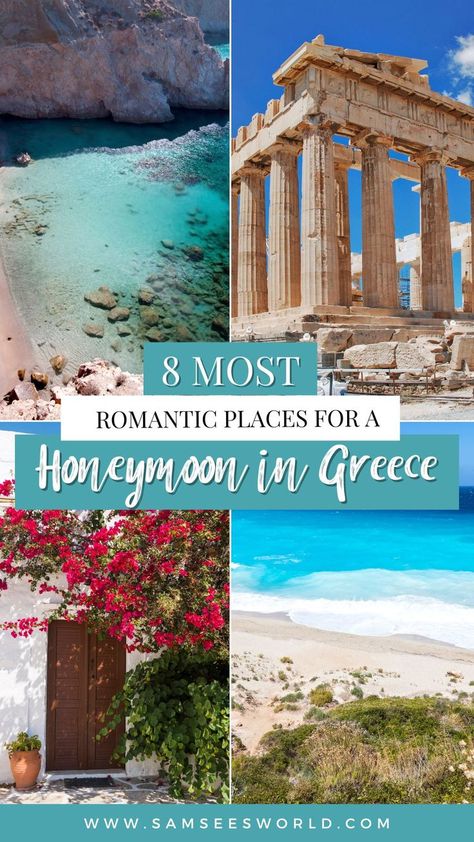 8 Most Romantic Places for a Honeymoon in Greece European Honeymoon Destinations, Honeymoon In Greece, Greece Resorts, European Honeymoon, Bora Bora Honeymoon, Greece Honeymoon, Bali Honeymoon, Honeymoon Cruise, Places In Greece