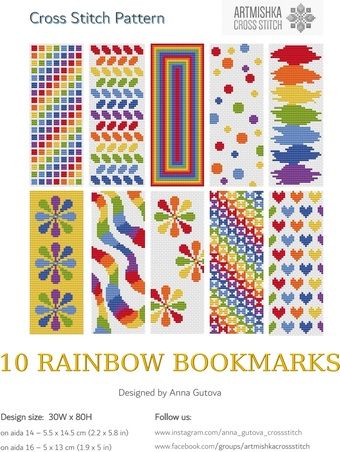 Abstract Cross Stitch, Rainbow Band, Colourful Cross Stitch, Bible Bookmark, Butterfly Cross Stitch, Beautiful Cross Stitch, Cross Stitch Bookmarks, Cute Embroidery, Rainbow Design