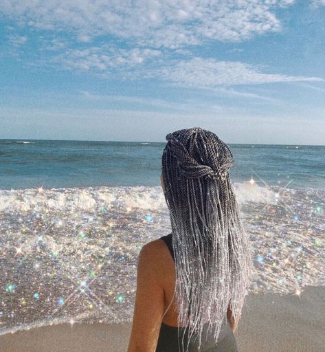 More like Glitter Island 🌊✨ | Instagram Gray Box Braids, Styles For Gray Hair, Aesthetic Hair Styles, Silver Hair Braids, Grey Box Braids, Grey Hair Braids, Micro Braids Hairstyles, Long Silver Hair, Silver Haired Beauties