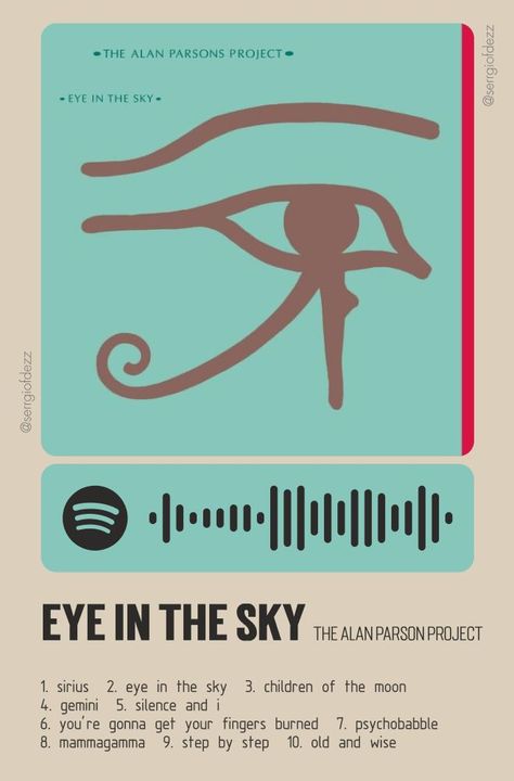 Alan Parsons Project, Sky Tattoos, Eye In The Sky, Music Corner, Alan Parsons, Album Cover Poster, Back Tattoo, The Sky, Album Covers