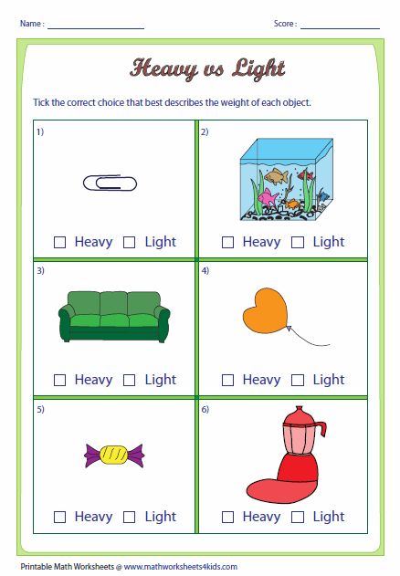 Heavy Vs Light Preschool, Weight Activities, Kindergarten Measurement Activities, Kindergarten Measurement, Kids Math Activities, Castle Backdrop, Measurement Activities, Worksheets Kindergarten, Kids Math