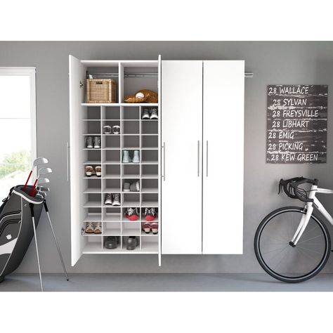 Garage Shoes, Garage Shoe, Garage Shoe Storage, Shoe Storage White, Shoe Cubbies, Laundry Room Office, Garage Laundry Room, Garage Entryway, Shoes Cabinet