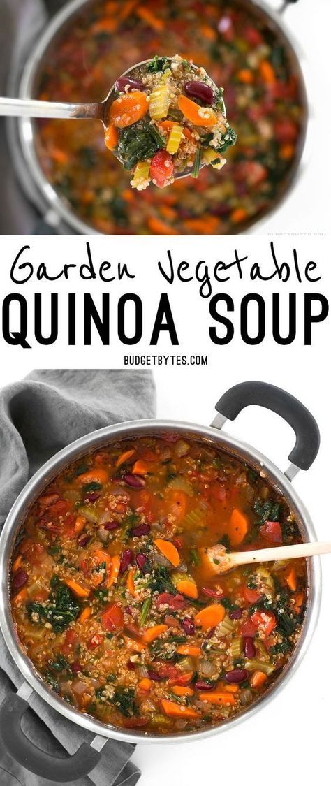 Low Calorie High Fiber, Vegan Budget, Garden Vegetable Soup, Weekend Meal Prep, Quinoa Soup, Vegetarian Quinoa, Vegetable Quinoa, Garden Vegetable, Vegan Soups