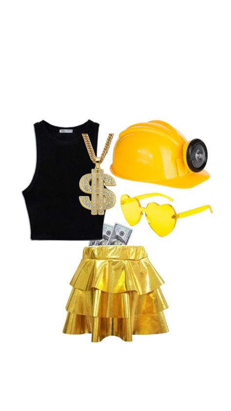 Gold Digger Costume, Digger Costume, Gold Diggers, Matching Halloween Costumes, Best Friend Challenges, Pretty Halloween Costumes, Pretty Halloween, Friend Challenges, Dress Up Day