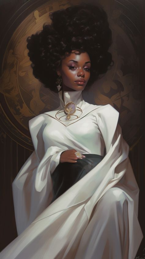 Black Fantasy Art, Black Royalty, Black God, Painting Of A Woman, Black Characters, Black Artwork, Black Love Art, Afro Art, African Beauty