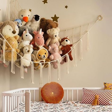 Teddy Hammock - Toy Storage Hammock for Stuffed Animals - Teddy Bear Storage - Soft Toy Storage Net - Nursery Preppy Room Decor : Amazon.co.uk: Baby Products Net For Stuffed Animals, Storage Hammock, Stuffed Animal Net, Stuffed Animal Holder, Stuffed Animal Hammock, Toy Net, Hammock Netting, Soft Toy Storage, Toy Hammock