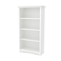 South Shore Gascony 4-Shelf Bookcase White 4 Shelf Bookcase, White Bookcase, Standing Shelves, Wood Bookcase, Functional Decor, South Shore, Bookcase Storage, Open Storage, Wainscoting