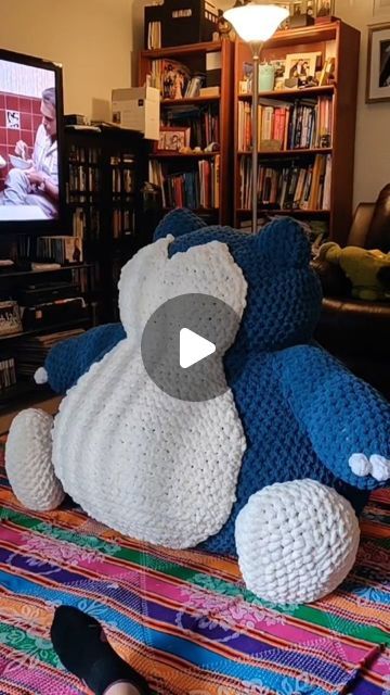 OnceUpona Crochet on Instagram: "Making of Snorlax.

The procrastination was strong with this one. Started this last summer and was able to finish the body and head within one week. But then didn't pick it back up until months later to finish making all the other pieces. And then several months later to actually sew him up. 

I lost track of how much yarn was used but I went back to the yarn store at least 3 times because I kept underestimating how much yarn was actually needed. Made with Bernat blanket extra, which is NOT the same as Bernat blanket Big, which is what I actually wanted to use for this. He used up about 25-30 lbs of stuffing.

Pattern by: @shea.crochet

Tags: #snorlax #pokemon #crochet #amigurumi #toy #plush #doll #jumboplush #whosthatpokemon #teal #bernatblanketyarn #handm Crochet Tags, Snorlax Pokemon, Pokemon Crochet, Bernat Blanket, Bernat Blanket Yarn, Diy Things, Yarn Store, One Week, Crochet Amigurumi