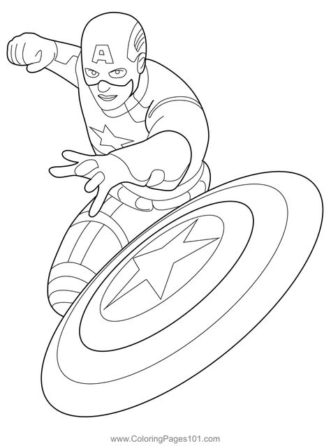 Action Captain America With Shield Coloring Page Captain America Shield Drawing, Captain America Coloring, Captain America Sketch, Captain America Drawing, Shield Drawing, Captain Amerika, Captain America Costume, Lil Skies, Captain America Shield