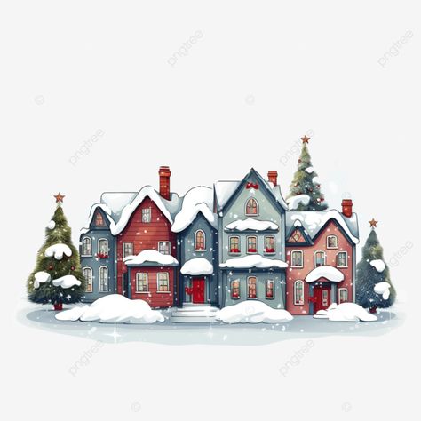 cute christmas decorated houses with dense snow and vintage colors xmas decoration house wintertim Winter House Illustration, Vintage Christmas Art, Christmas Building, Snow House, Christmas Houses, Decoration House, Winter Village, Watercolor Christmas Cards, Office Christmas