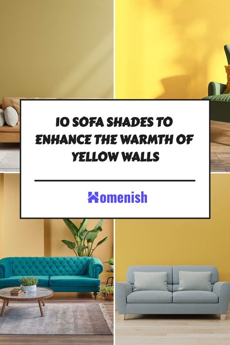 When it comes to yellow walls, the right sofa color can either soothe or amplify the room's energy. This guide provides ten modern sofa color options that are sure to make a statement in any yellow-walled room. Sofa For Yellow Walls, Yellow Wall Living Room Decor Ideas, Yellow Walls Decor, Yellow Walls Living Room Decor, Pastel Yellow Walls, Yellow Living Room Walls, Warm Yellow Paint Colors, Yellow Living Room Colors, Pale Yellow Walls