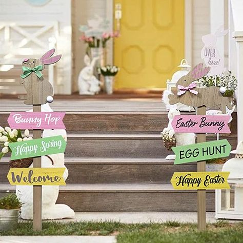 Amazon.com: DECSPAS 2 PCS Easter Decorations, 37" Decorative Garden Stakes Easter Spring Garden Decor, Brown Easter Bunny Farmhouse Easter Spring Decorations for The Home, Outdoor, Yard, Patio : Patio, Lawn & Garden Spring Garden Decor, Decorative Garden Stakes, Happy Spring, Garden Stakes, Egg Hunt, Lawn Garden, Spring Garden, Easter Decorations, Easter Spring