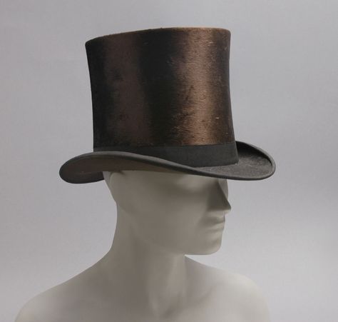 Late 19th Century Top Hat Culture: American Medium: beaver felt 1800s New York, Victorian Mens Clothing, Prop Reference, Hat Business, Brighton Pavilion, 19th Century Men, 19th Century Clothing, Victorian Hats, Mens Hats