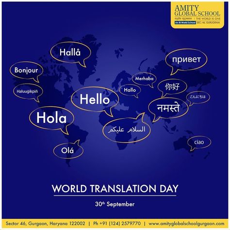 Without the art of translation, it is impossible to imagine the world. Happy International Translation Day 2022. #Translation #InternationalTranslationDay2022 #WorldTranslationDay #AmityGlobalSchool #AmityGlobalSchoolGurugram #ibpyp #SchoolAdmission #BestSchoolInGurgaon #GurgaonSchool #IGCSESchools #DelhiNCRSchools #InternationalSchool #GurugramSchools #BestSchoolinDelhiNCR #CambridgeSchools #igcse2020 #IB #eLearning #ibpyp #Onlinelearning #Agency #IBLP #ATL #PY International Translation Day, School Admissions, International School, Online Learning, The World, Art