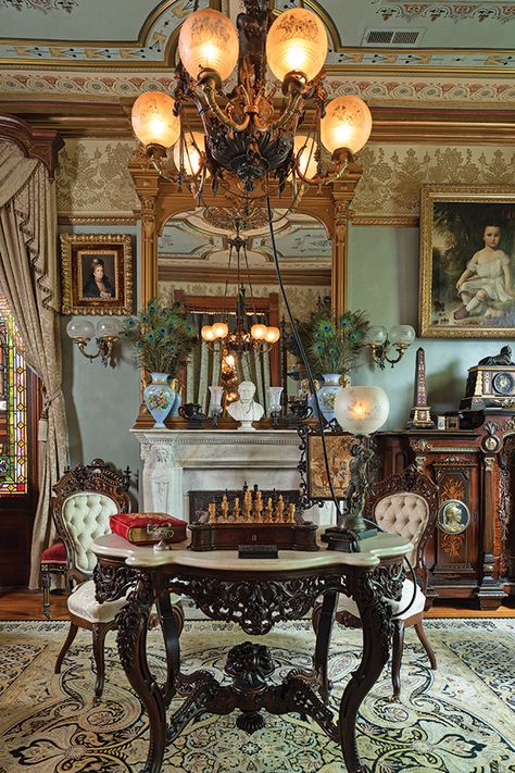 Gilded Age Furniture, Gilded Age Interiors, Gilded Age Kitchen, Guilded Age Aesthetic, Victorian Decorating Ideas Vintage, Guilded Age Interior Design, Gilded Age Interior Design, Old House Decorating Interior Design, Gilded Age Decor