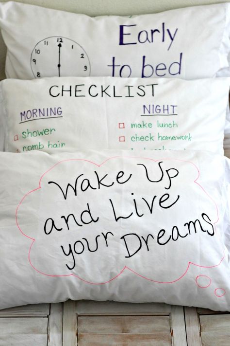 Pillow Case Crafts, Morning Checklist, Get Ready For School, Pancakes And Pajamas, Diy Marker, School Checklist, School Morning, Pillow Cases Diy, Ready For School