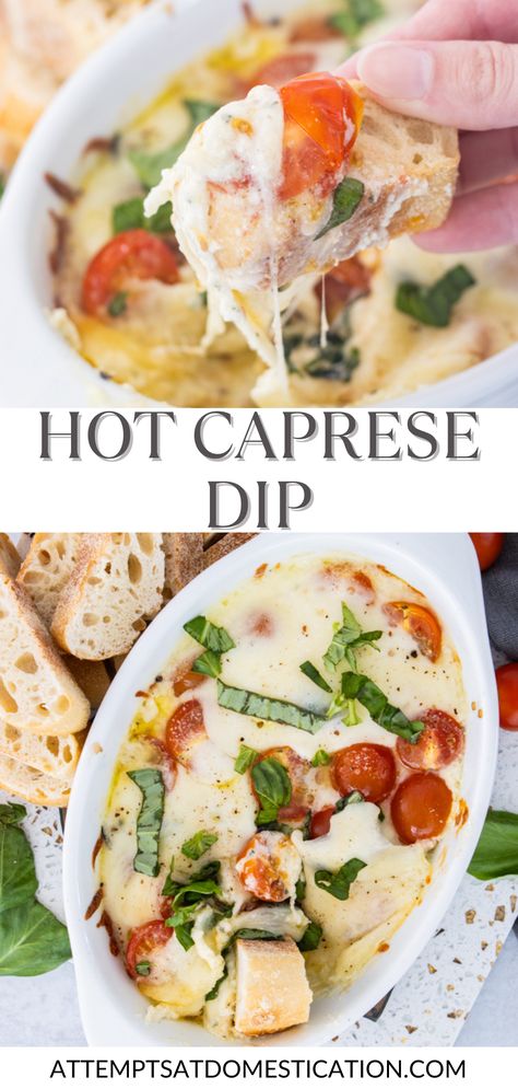 Dive into a world of flavor with our irresistible hot Caprese Dip. Made for the ultimate host who knows how to impress! Caprese Dip Recipe, Caprese Dip, Tomatoes Mozzarella, How To Impress, Boursin Cheese, Easy Dips, Tomato Mozzarella, Dip Recipes Easy, Sliced Baguette