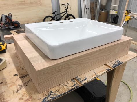 Floating Half Bath Vanity, Custom Half Bath Vanity, Floating Shelf Sink Bathroom, Diy Wall Mounted Vanity Bathroom, Floating Vanity For Small Bathroom, Diy Wall Mount Bathroom Vanity, Floating Vanity Bathroom Diy, How To Build A Floating Bathroom Vanity, Small Bathroom Floating Vanity