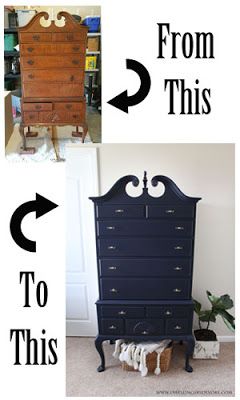 Dwellings By DeVore: Antique Highboy Makeover Queen Anne Highboy Dresser Makeover, Update Furniture, Farmhouse Wall Decor Living Room, Repainted Furniture, Redone Furniture, Queen Anne Furniture, Cherry Bedroom, Highboy Dresser, Refinish Furniture