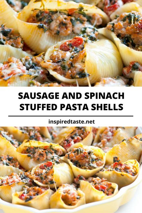 Stuffed Shells Beef, Stuffed Shells With Spinach, Sausage Stuffed Shells, Easy Stuffed Shells, Chicken Stuffed Shells, Spinach Stuffed Shells, Dried Pasta, Stuffed Shells Ricotta, Shells Recipe