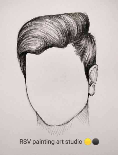 How to draw men's hair - RSV painting art studio 🟡⚫ , YouTube channel Hairstyle For Men Drawing, Men Hairstyles Illustration, Men Hair Drawing Sketches, Mens Hairstyle Drawing, Man Face Reference Drawing, Cartoon Guy Drawing, Male Hair Styles Drawings, Male Hairstyles Drawing Hair Reference, Men Hairstyles Drawing