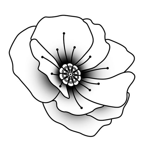 Poppy Outline Tattoo, Poppy Outline, Flower Tattoo Outline, Poppy Flower Tattoo, Rock Painting Supplies, Poppy Tattoo, Outline Tattoo, Poppies Tattoo, Cowgirl Art