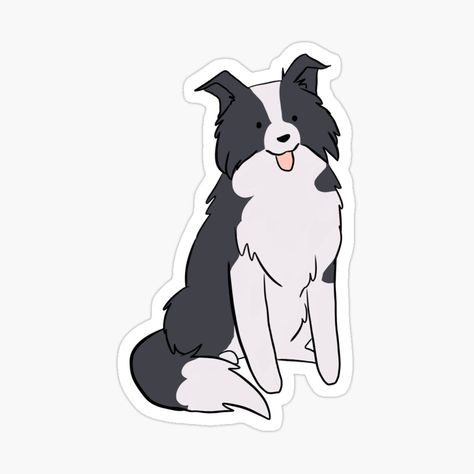 Border Collie Illustration, Collie Illustration, Cute Border Collie, Cute Border, Cute Borders, Border Collie Dog, Different Dogs, Collie Dog, Dog Stickers