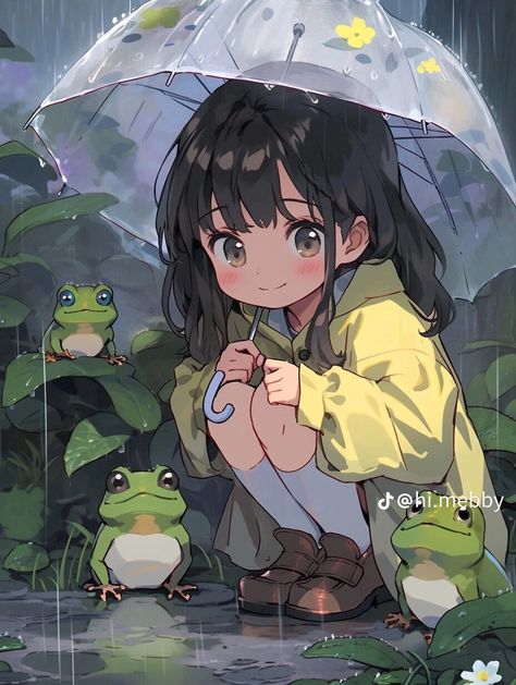 Brown Hair Green Eyes Girl, Brown Hair And Grey Eyes, Black Hair And Brown Eyes, Flower Umbrella, Frog Hoodie, Black Hair Green Eyes, Anime Brown Hair, Brown Hair Green Eyes, Brown Eyes Black Hair