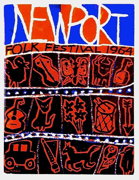 Bob Dylan – 1964 Newport Folk Festival Concert Program (Joan Baez, Johnny Cash, Etc.) Cider Festival, Festival Program, Newport Folk Festival, Newport Jazz Festival, Event Programs, Poster Design Layout, Joan Baez, Folk Festival, Festival Poster