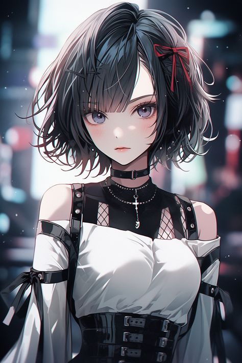 Female Anime Characters With Black Hair, Anime Female Black Hair, Short Hair Anime Female, Anime Oc Female Black Hair, Monster Manga, Coloring Practice, Hero Ideas, Dark Girl, Short Black Hair