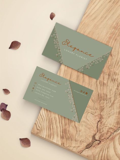 Beautiful sage green business card template for small business, modern business card, social media, design. Fully editable canva template, front on back edit text, graphics, icon, colours Business Card Social Media, Florist Business, Florist Business Card, Green Business Card, Classy Business Cards, Luxury Florists, Text Graphics, Standard Business Card Size, Business Card Modern