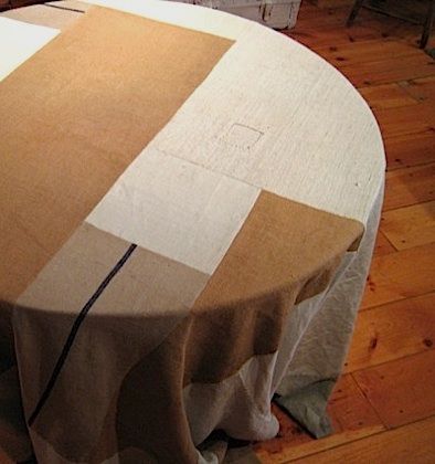 copy this: “moderne” patchwork tablecloth Quilts As Tablecloths, Quilt As Tablecloth, Quilted Table Cloth, Do You Use Tablecloth With Matts?, Round Patchwork Tablecloth, Patchwork Tablecloth, Vintage Grain Sack, Kinds Of Fabric, Kitchen Linens