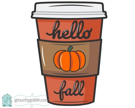 "A template that you can download to make your own Fall Coffee Cup door hanger approximately 13\"w x 18\"h. The image in this file will print across multiple pages.  Simply tape the pages together to make a pattern that you can trace on your wood panel. Cut out the pattern using a jigsaw, sand, paint and hang your beautiful door hanger for all to admire!  If you love cute door hangers, come visit us www.grouchygoblin.com  www.facebook.com/groups/thegrouchygoblin FILES YOU WILL RECEIVE ---------- Cute Door Hangers, Door Hanger Printable, Fall Backgrounds Iphone, Fall Windows, Coffee Clipart, Door Hanger Fall, Fall Boards, Fall Canvas Painting, Gnome Door