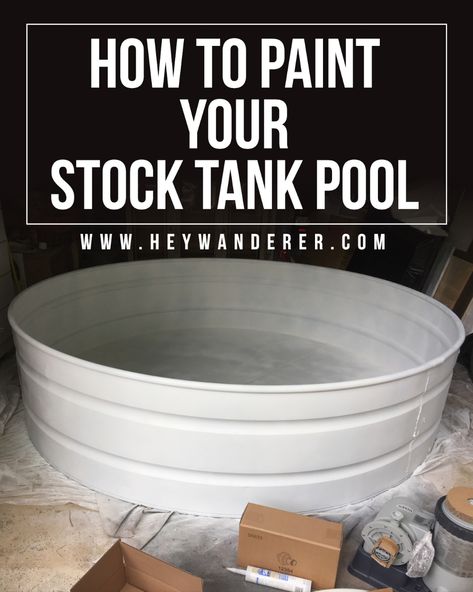 Paint Stock Tank Pool, Painting Stock Tank Pool, Stock Tank Pool Decks, Painted Stock Tank Pool, Stock Pond Pool Ideas, Stock Tank Pool Paint, Stock Tank Pool Deck Ideas, Stock Tank Bathtub Diy, Stock Tank Tub