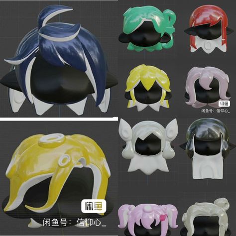 Splatoon Shark Oc, Custom Splatoon Hairstyles, Splatoon Inkling Hairstyles, Splatoon Salmonling, Splatoon Hair Ideas, Salmonling Splatoon, Inkling Hairstyles, Octoling Hair, Squid Oc