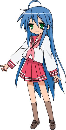 Konata Izumi is the main character and protagonist of the Lucky Star series, and is the Lucky Star crew's leader . She is the daughter of Sojiro Izumi and Kanata Izumi, and lives in her house in the Satte-Shi prefecture near Tokyo. Lucky Star Fanart, Yutaka Kobayakawa, Tsukasa Hiiragi, Izumi Konata, Aya Hirano, Blue Characters, Konata Izumi, Final Fantasy Xi, Saitama Prefecture