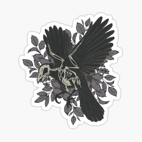 Edgar Allen Poe Tattoo, Crow Skeleton, Crow And Raven, Creepy Pokemon, Weird And Creepy, Kindle Skin, Crow Images, Edgar Allen, Skeleton Sticker