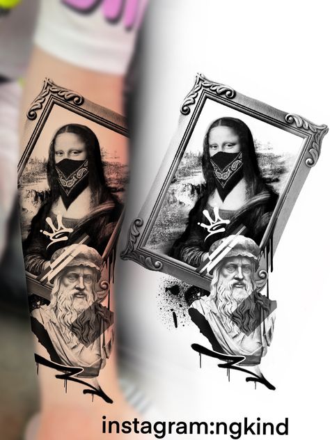 Mona Lisa Tattoo, Davinci Tattoo, Lisa Tattoo, Dope Tattoos, Tattoo Models, Mona Lisa, Tattoo Ideas, Tattoos, Quick Saves