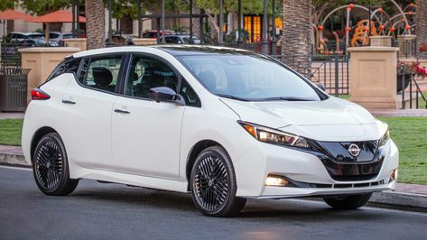 The 2024 Leaf carries over, but features a higher starting price of $28,140 Honda Motors, Nissan Leaf, Front Windows, Auto Glass, Weekend Fun, Cruise Control, Station Wagon, Happy Weekend, Car Buying