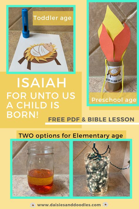 The whole story of the Bible is connected. Learn how Isaiah is connected to Jesus in this Bible lesson and activity. Isaiah Prophecy Of Jesus Craft, Prophet Isaiah Crafts For Kids, Angel Visits Zechariah Craft, Isaiah 9:6 Craft For Kids, Birth Of Jesus Bible Lesson For Kids, Sunday School Thanksgiving Crafts, Isaiah 41:10 Coloring Page, Jesus Is Born, Isaiah 7:14 Christmas