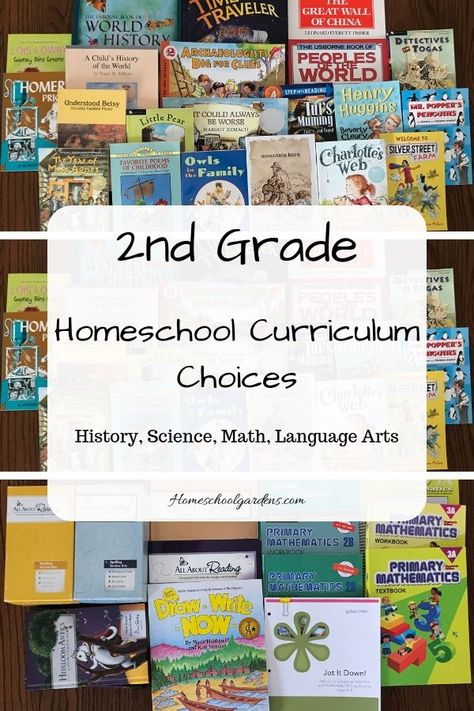 Looking for 2nd grade homeschool curriculum ideas? Check out what we’ll be using for history, math, science, and language arts in our homeschool. | homeschoolgardens.com | #homeschool #homeschoolcurriculum #2ndgradehomeschool #curriculum #bookshark #booksforkids” alt= Homeschool Language Arts 2nd Grade, Homeschooling 2nd Grade Curriculum, Core Knowledge Second Grade, 2nd Grade Science Curriculum, Second Grade Curriculum Homeschool, 2nd Grade Language Arts Curriculum, 2nd Grade History Curriculum, 2nd Grade Curriculum Homeschool, 2nd Grade Homeschool Ideas