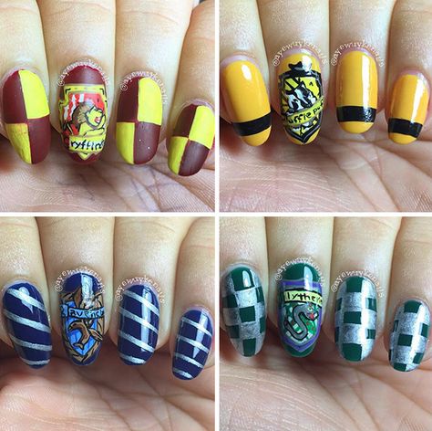 15+ Harry Potter Nail Art Ideas That Are Pure Magic Maquillage Harry Potter, Harry Potter Nails Designs, Potter Nails, Harry Potter Makeup, Harry Potter Nail Art, Harry Potter Nails, Citate Harry Potter, Stile Harry Potter, Glume Harry Potter