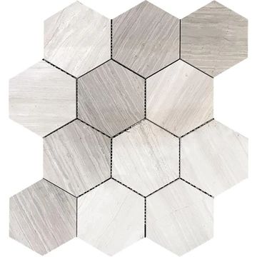 Mosaic Marble Tile | Free Shipping | Price Match | Tile Club – Page 18 Beige Marble Tile, Grey Mosaic Tiles, Hexagon Floor, Mosaic Tile Sheets, Grey Mosaic, Unique Tile, Beige Marble, Marble Mosaic Tiles, Hexagonal Mosaic