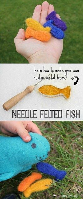 Felted Fish, Mobile Ideas, Felt Fish, Felted Soap, Recycled Sweaters, Needle Felting Tutorials, Needle Felting Projects, Felted Slippers, Felt Birds