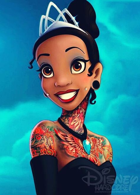 Tiana (Tattooed by DisneyHardcore @Tumblr) #ThePrincessAndTheFrog Characters With Tattoos, Princess Tiana, Cartoon Character, Tattoos And Piercings, Cartoon Characters, Piercings, A Woman, Disney Princess, Tumblr