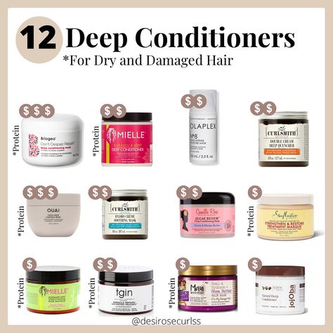 List of products for dry and damaged hair Hair Care Routine For Dry Damaged Hair, Curly Damaged Hair Repair, Hair Care Dry Damaged, Good Shampoo For Dry Hair, Curly Hair Products For Damaged Hair, Best Products For Damaged Curly Hair, Hair Mask For Dry Curly Hair, Best Deep Conditioner For Relaxed Hair, Best Deep Conditioner For Natural Hair