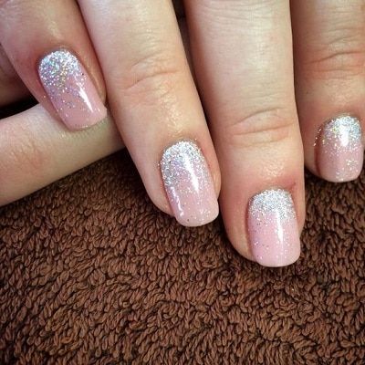 Top 10 Wedding Nail Designs to Be Inspired By | OurStart.com Manicure Shellac, Pink Wedding Nails, Wedding Nail Art Design, Silver Glitter Nails, Glitter Rosa, Her Nails, Super Nails, Nail Art Wedding, Sparkle Nails